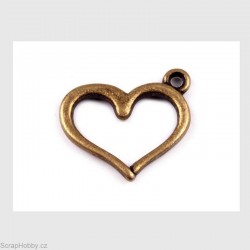 Srdíčko obrysové - staromosaz