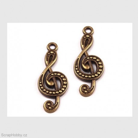 Houslový klíč - staromosaz