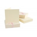 Blahopřání a obálky - 100ks - krémové - čtvercové