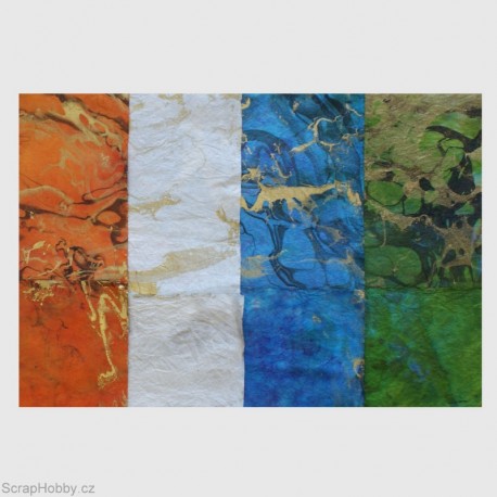 Morušový papír - Strojně čerpaný - Milano silk - bílý