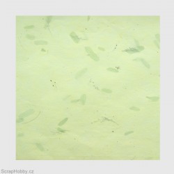 Scrapbooking - Tamarind - žlutý se zelenými lístky