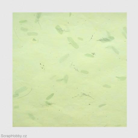 Scrapbooking - Tamarind - žlutý se zelenými lístky