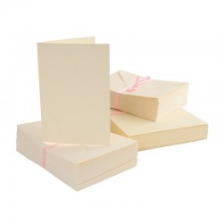 Scrapbooking - Blahopřání a obálky - 100ks - krémové