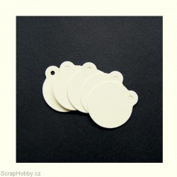 Visačky - kulaté - malé - smetanové