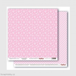 Oboustranný papír - Elegantly Festive -Snowflakes Sweet Blush