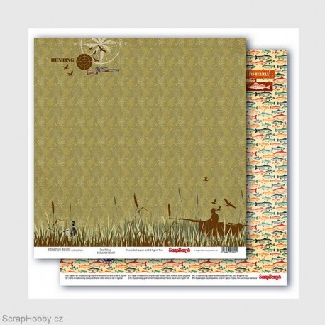 Oboustranný papír - Adventure Awaits - Gone Fishing