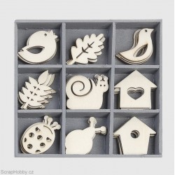 Ptáčci, budky, berušky, šnek.....