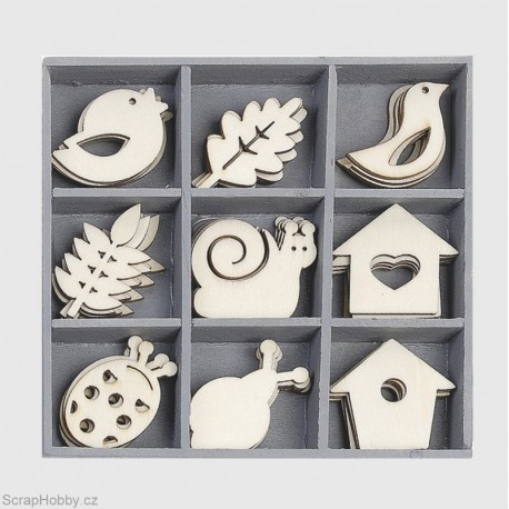 Ptáčci, budky, berušky, šnek.....