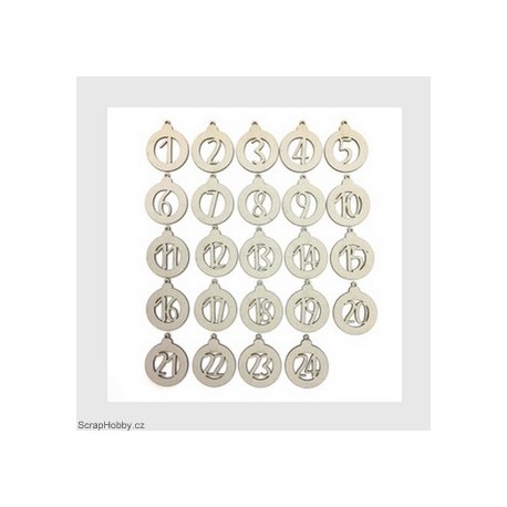 Čísla kulatá - šedá