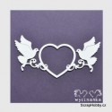 Srdce s holubičkami - 1ks