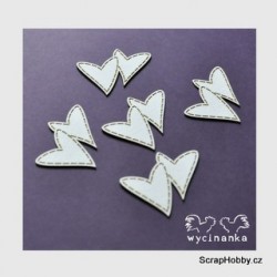 Prošívaná srdíčka - 5ks