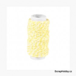 Dvoubarevný stáčený provázek - Žluto - bílý