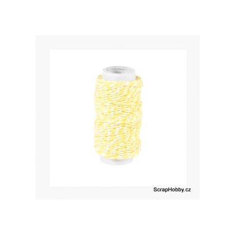 Dvoubarevný stáčený provázek - Žluto - bílý
