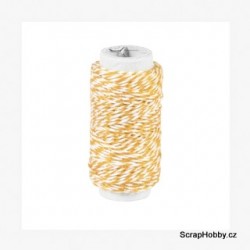 Dvoubarevný stáčený provázek - Oranžovo - bílý