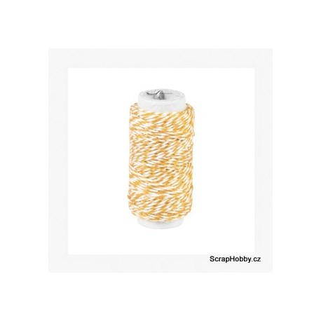 Dvoubarevný stáčený provázek - Oranžovo - bílý