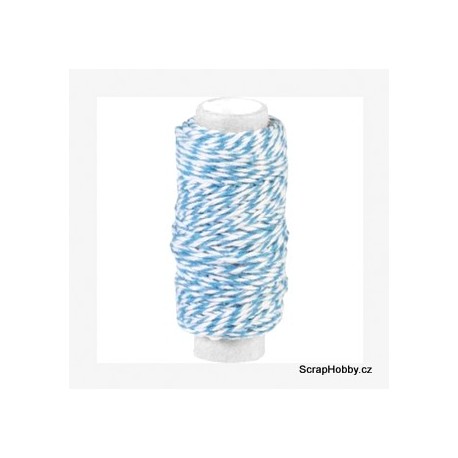 Dvoubarevný stáčený provázek - Modro - bílý