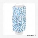 Dvoubarevný stáčený provázek - Modro - bílý