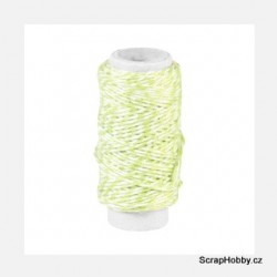 Dvoubarevný stáčený provázek - Zeleno - bílý