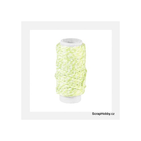 Dvoubarevný stáčený provázek - Zeleno - bílý