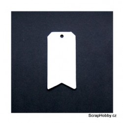 Visačky - obdelníkové s výsekem - 50ks - krémové