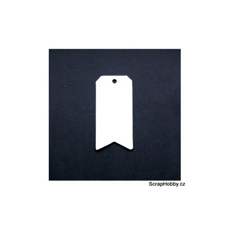 Visačky - obdelníkové s výsekem - 50ks - krémové