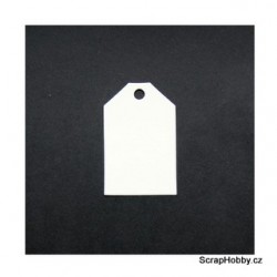 Visačky - kosené 7 x 4,5 - 50ks - krémové