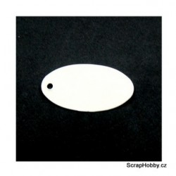 Visačky oválné - 50ks - krémové