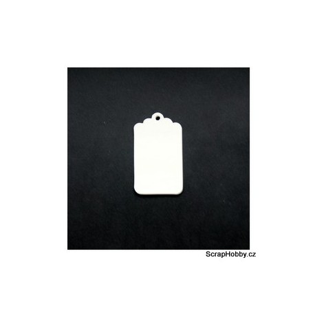 Visačky - s vlnkami 7,5 x 4,5 - 100ks - krémové