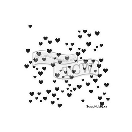 Šablona - Srdíčka - 15,24x15,24