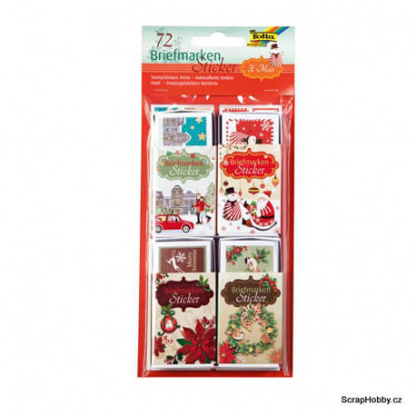 Dekorativní poštovní známky - Vánoce - 72 ks