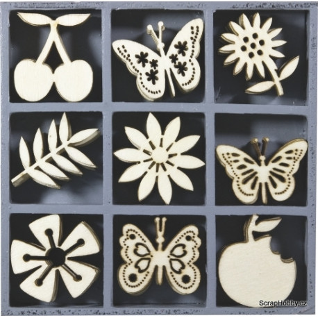 Ovoce, květy - 45ks