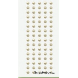 Samolepící perličky - Bílé - 80 ks - střední