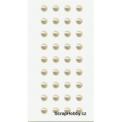 Samolepící perličky - Bílé - 36 ks - větší