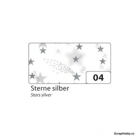 Stříbrné hvězdičky - Poloprůhledné listy