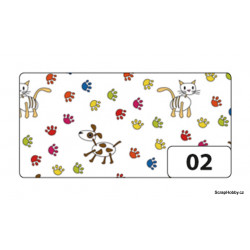 Kočka, pes, stopy - Poloprůhledné listy