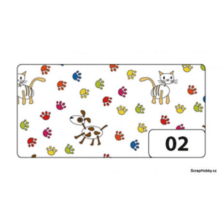 Kočka, pes, stopy - Poloprůhledné listy