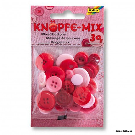 Knoflíčky - mix - 30g - Červené