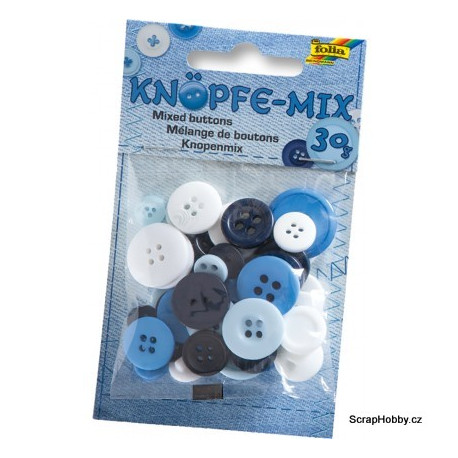 Knoflíčky - mix - 30 g - Modré