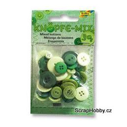 Knoflíčky - mix - 30 g - Zelené