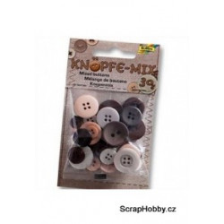 Knoflíčky - mix - 30 g - Hnědé