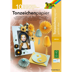 Blok zlatých a stříbrných papírů A4 ( 10 ks)