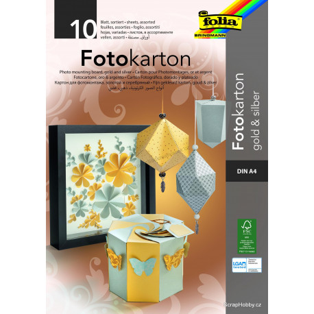 Fotokarton zlatých a stříbrných papírů A4 ( 10 ks)