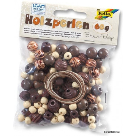 Dřevěné korálky - 60 g