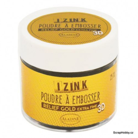 Embosovací prášek - zlatá detailní