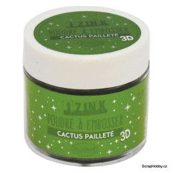 Embosovací prášek - zelená třpytivá