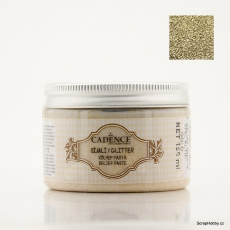 3D reliefní pasta - Glitter paste - Zlatá se třpytkami