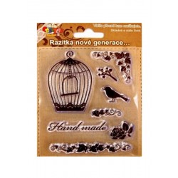 Scrapbooking - Razítka - Ptáček, klícka, handmade