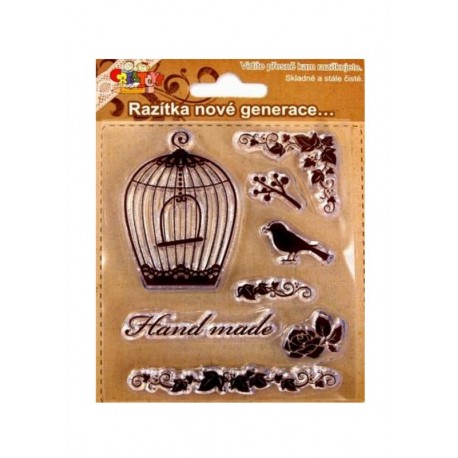 Scrapbooking - Razítka - Ptáček, klícka, handmade