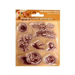 Scrapbooking - Razítka - Růže, andílek, vlaštovka