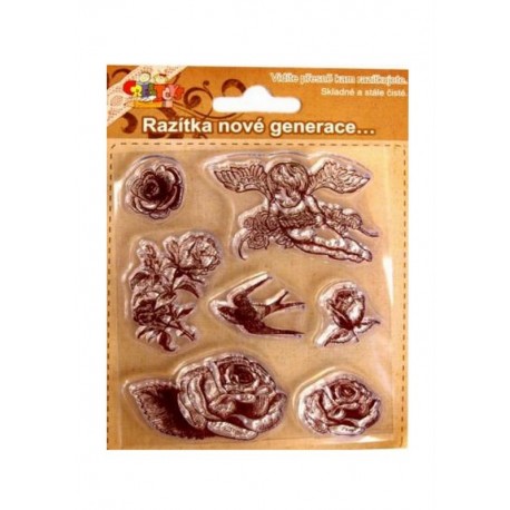 Scrapbooking - Razítka - Růže, andílek, vlaštovka